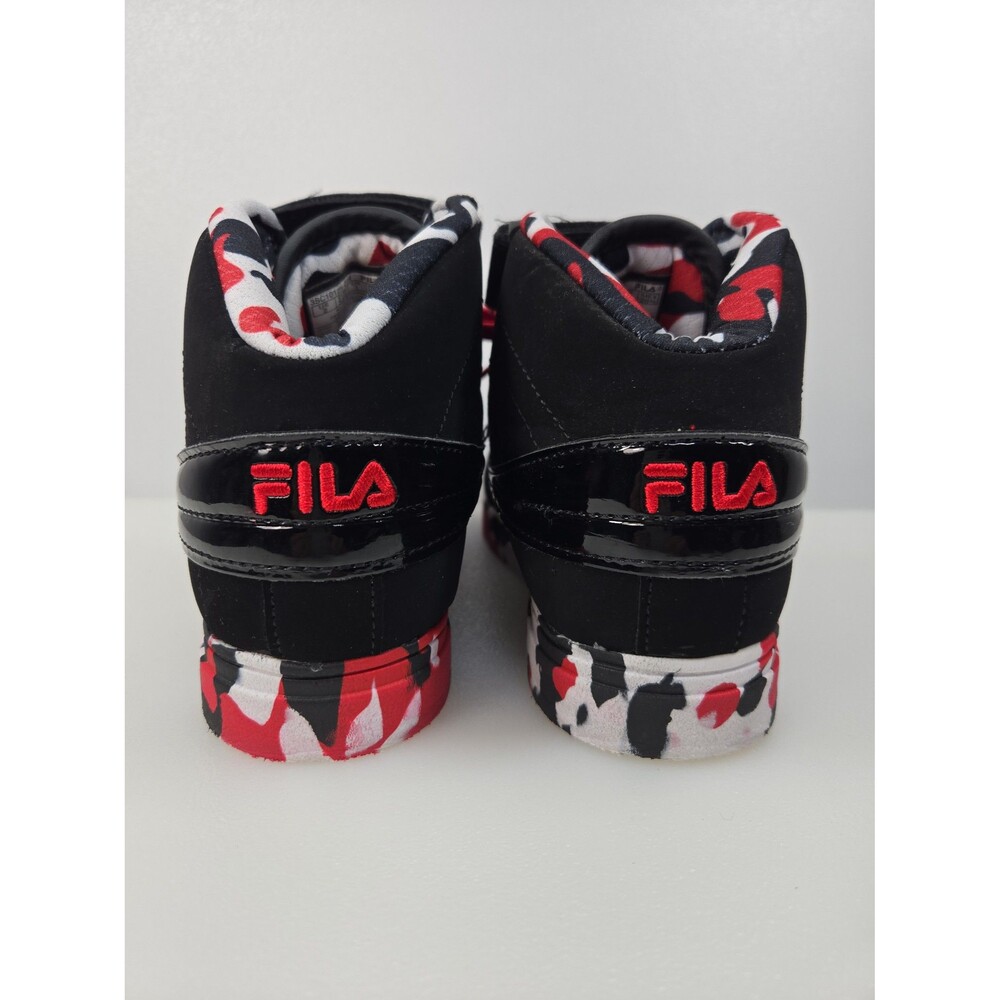 Fila VULC 13 Mashup Red Black White Camo Sneaker Shoe High Top Unisex Kids 2 - Picture 6 of 12
